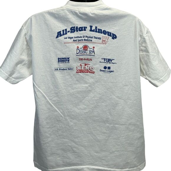 Vintage 90s Las Vegas Stars 5K Fun Run T Shirt Mens XL X-Large Aviators White - Picture 3 of 7